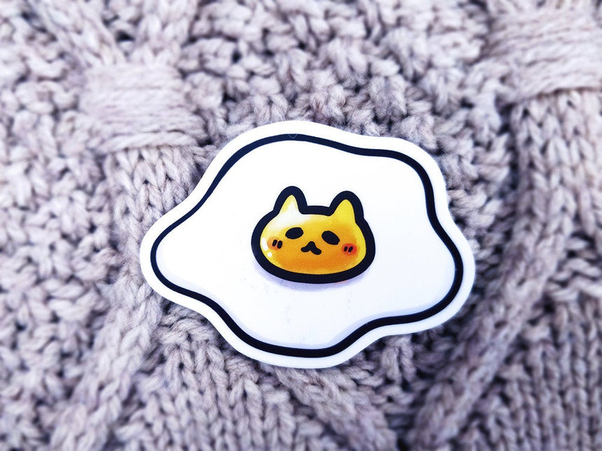 Fried Egg Cat 3" Sticker