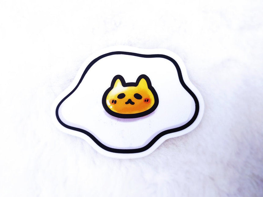 Fried Egg Cat 3" Sticker