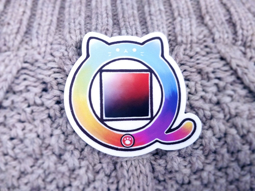 Color Wheel Cat 3" Sticker