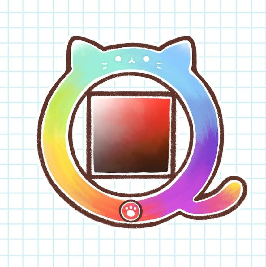 Color Wheel Cat 3" Sticker