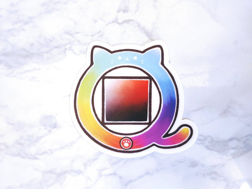 Color Wheel Cat 3" Sticker