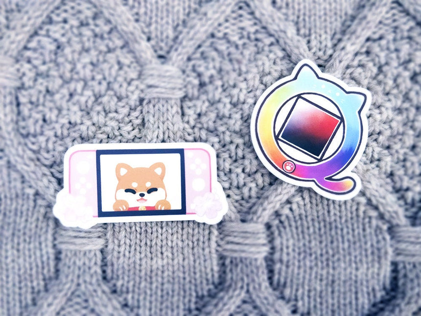 Sakura Shiba Inu x Pastel Cherry Blossom Nintendo Switch 3" Sticker