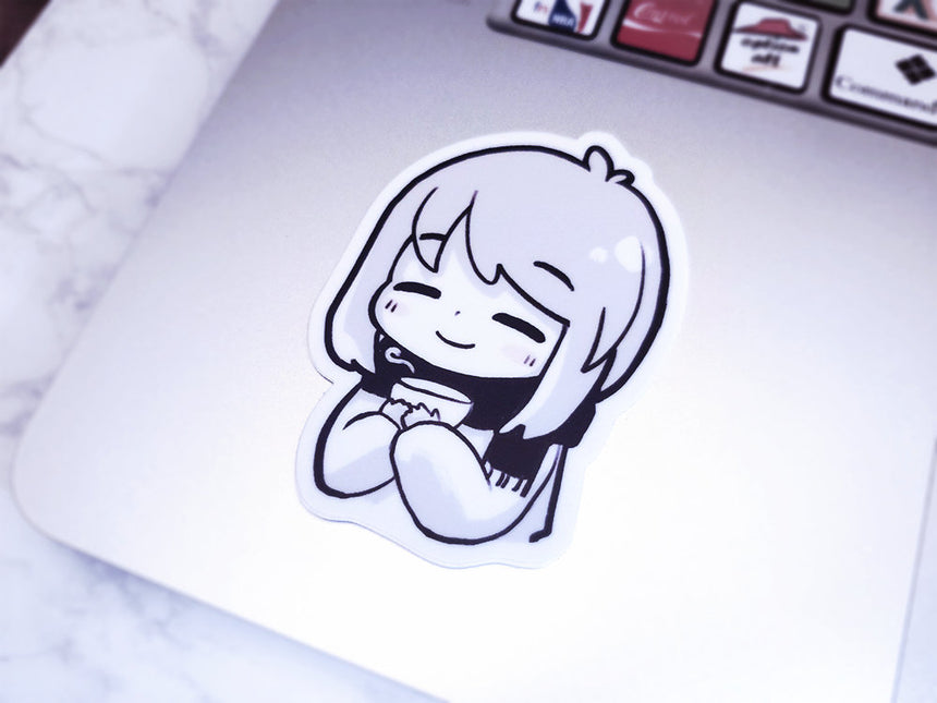 Kawaii Cozy Tea Girl 3" Sticker