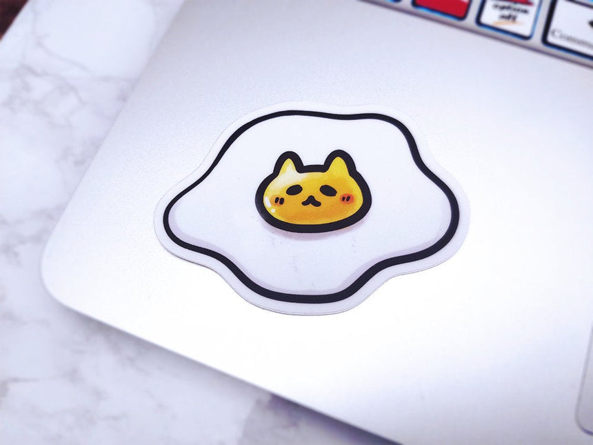 Fried Egg Cat 3" Sticker