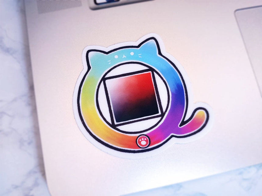 Color Wheel Cat 3" Sticker