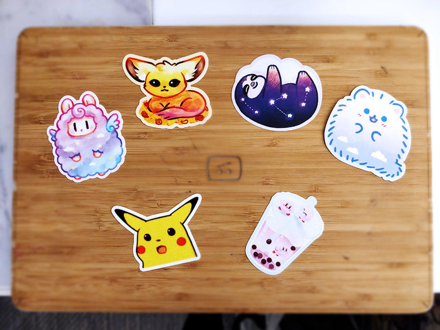 Sky Pomeranian 3" Sticker, Kawaii Sticker