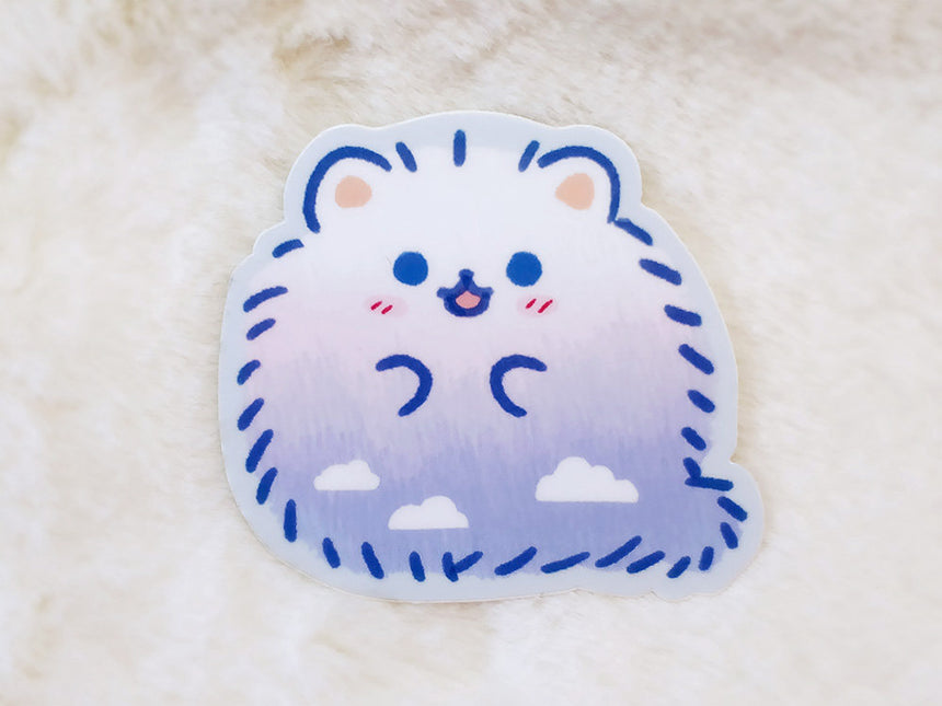 Sky Pomeranian 3" Sticker, Kawaii Sticker