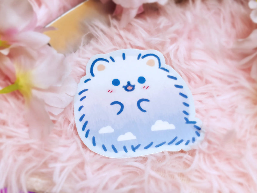 Sky Pomeranian 3" Sticker, Kawaii Sticker