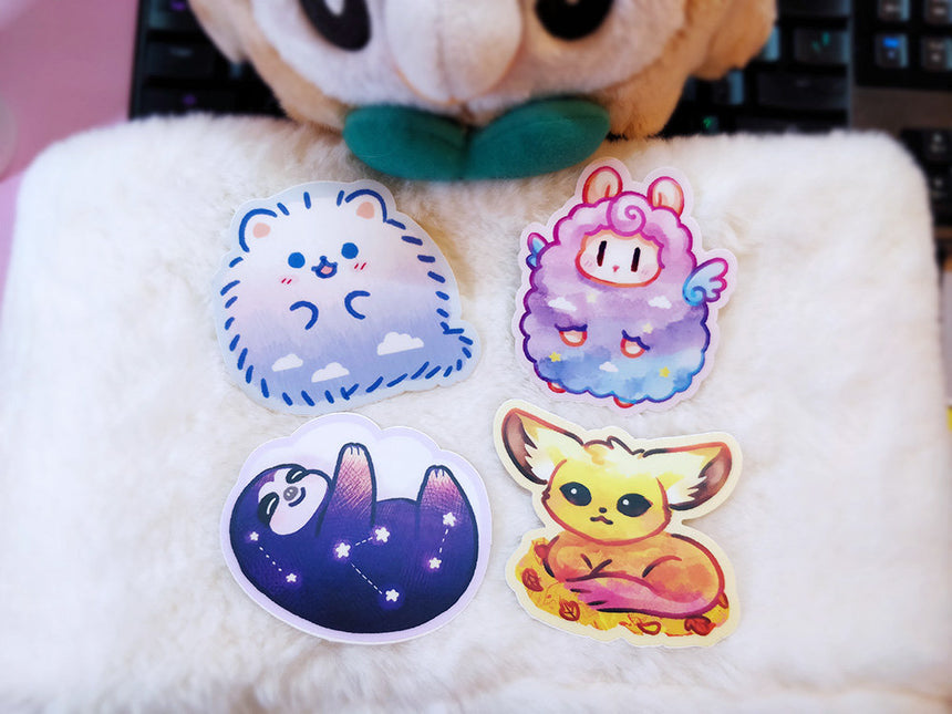 Sky Pomeranian 3" Sticker, Kawaii Sticker