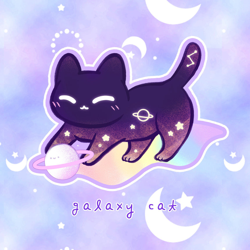 Kawaii Galaxy Cat 3" Sticker