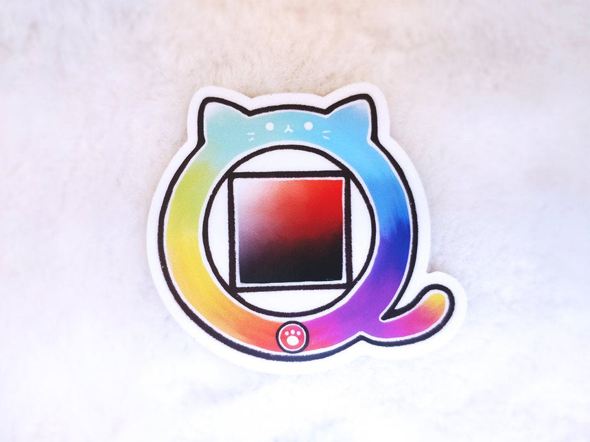 Color Wheel Cat 3" Sticker