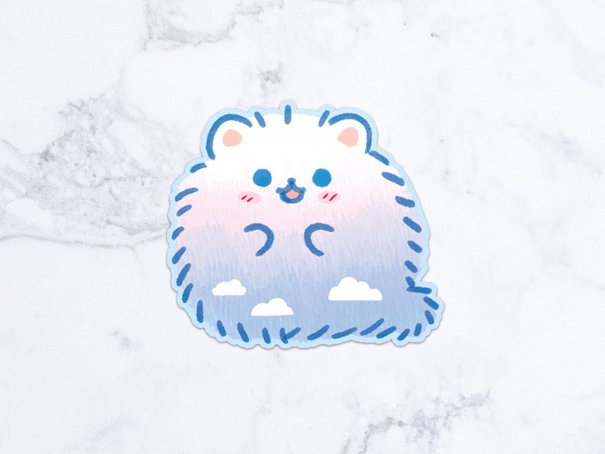Sky Pomeranian 3" Sticker, Kawaii Sticker