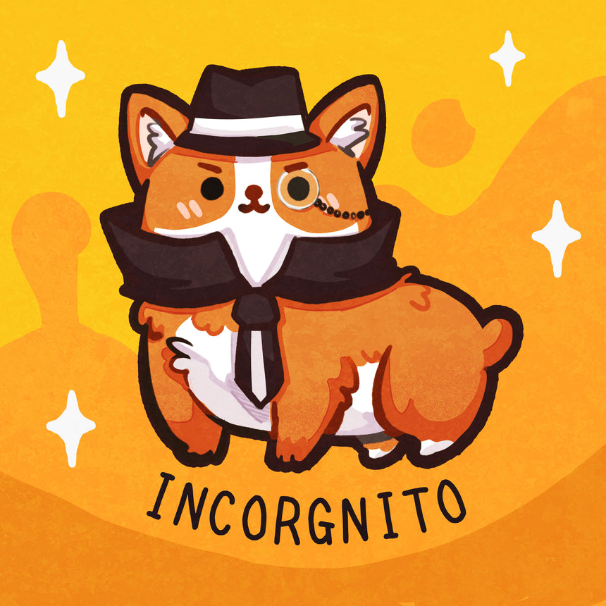 Incorgnito Incognito Corgi 3" Sticker