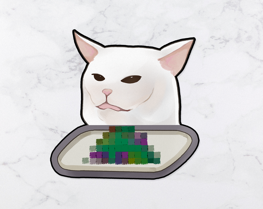 Salad Cat meme 3 Sticker, Smudge the Cat